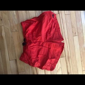 North face red swim shorts